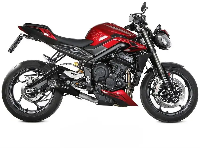 Scarico completo Mivv X-M5 non omologato inox nero per Triumph Street Triple 765 R 23-24