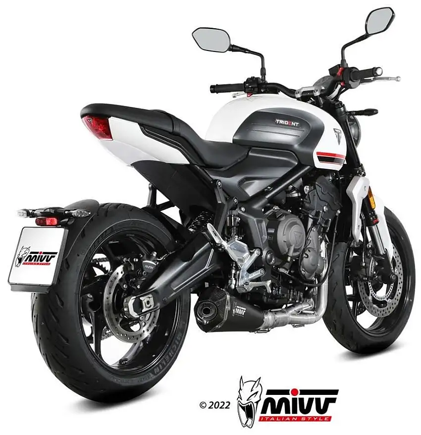 Scarico completo Mivv X-M5 non omologato inox nero per Triumph Tiger 660 Sport 22-24