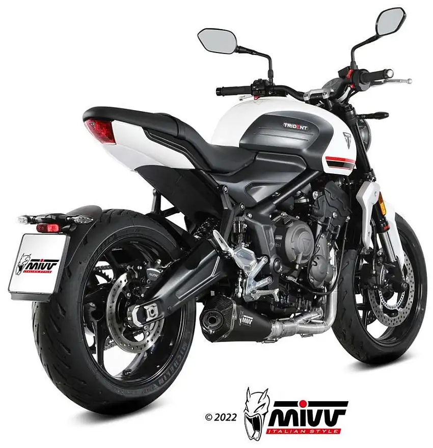 Scarico completo Mivv X-M5 non omologato inox nero per Triumph Trident 660 21-24