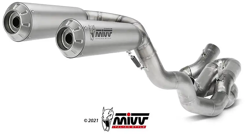 Scarico completo sottocoda Mivv X-M1 non omologato titanio per Ducati Streetfighter V4 20-22 (2 silenziatori)