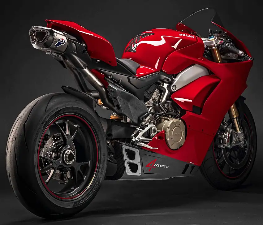 Scarico completo Termignoni 4 USCITE non omologato con collettori in acciaio inox e terminale in titanio con fondello in carbonio per Ducati Panigale V4 R 19-24