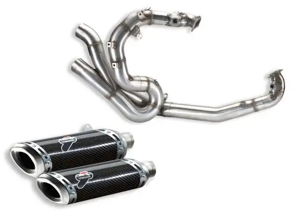 Scarico completo Termignoni non omologato con collettori in acciaio inox e terminali in carbonio per Ducati Streetfighter 848 11-15 (2 Silenziatori)