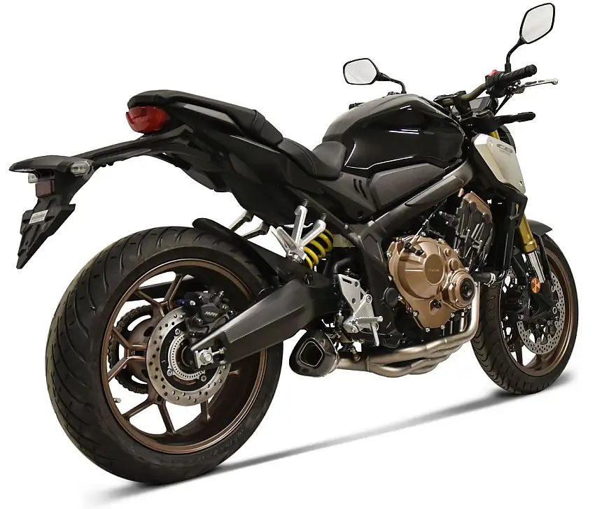 Scarico completo Termignoni non omologato con collettori in acciaio inox e terminale in titanio con fondello in carbonio per Honda CB 650 R 19-25