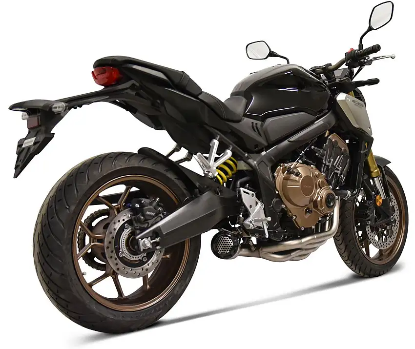 Scarico completo Termignoni non omologato con collettori in acciaio inox e terminale in titanio con fondello in alluminio CNC per Honda CB 650 R 19-25