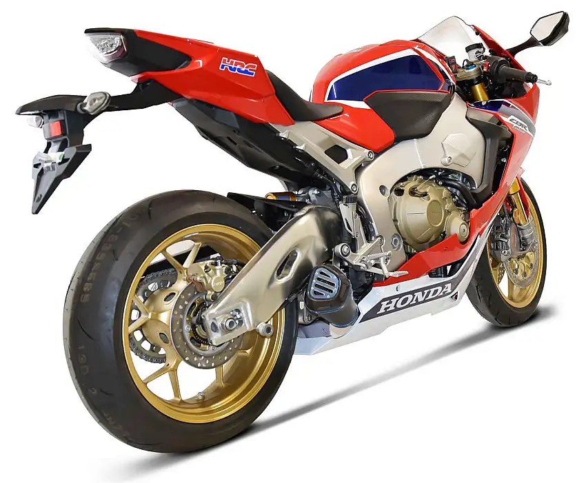 Scarico completo Termignoni non omologato con collettori in acciaio inox e terminale in titanio verniciato nero con fondello in carbonio e griglia per Honda CBR 1000 RR 17-19