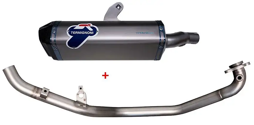 Scarico completo Termignoni non omologato con collettori in acciaio inox e terminale in titanio con fondello in carbonio per Honda X-ADV 750 17-20