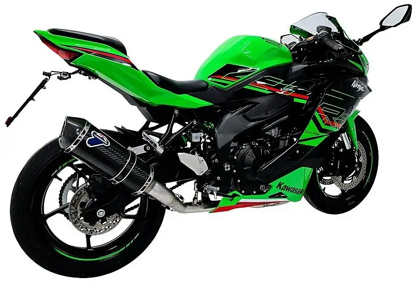 Scarico completo Termignoni non omologato con collettori in acciaio inox e terminale in carbonio per Kawasaki ZX-4RR 24-25
