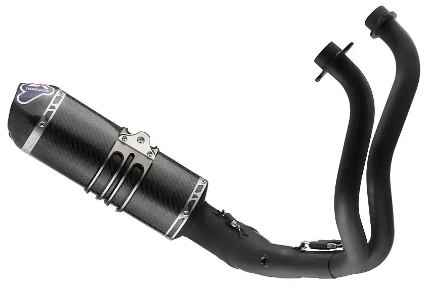 Scarico completo Termignoni omologato Euro 4 con collettori in acciaio inox black e terminale in carbonio per Yamaha MT-07 14-20