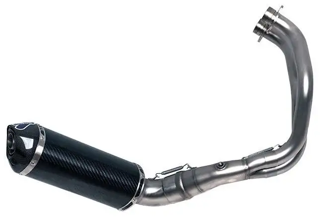Scarico completo Termignoni omologato Euro 4 con collettori in acciaio inox e terminale in carbonio per Yamaha MT-07 14-20