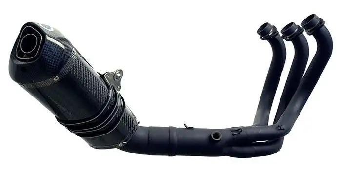 Scarico completo Termignoni omologato Euro 4 con collettori in acciaio inox black e terminale in carbonio per Yamaha MT-09 Tracer 900 15-19