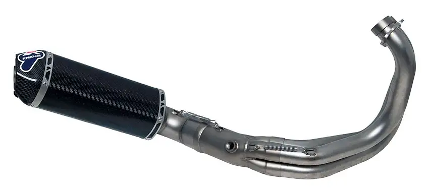 Scarico completo Termignoni omologato Euro 4 con collettori in acciaio inox e terminale in carbonio per Yamaha MT-09 Tracer 900 15-19