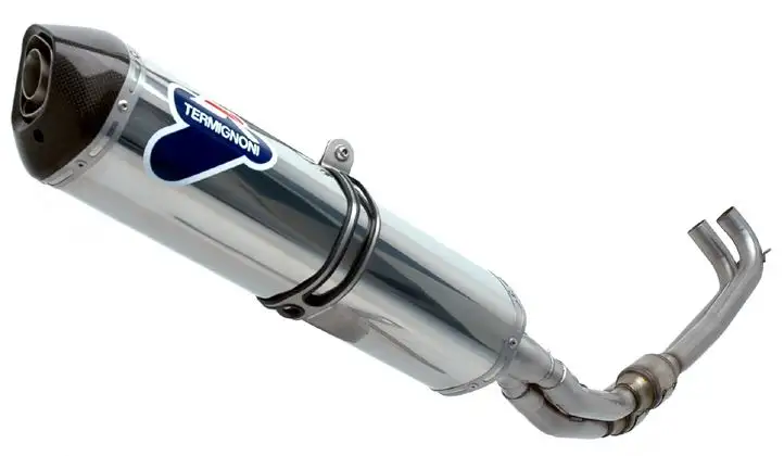 Scarico completo Termignoni omologato con collettori e terminale in acciaio inox e fondello in carbonio per Yamaha T-Max 500 01-03 | 08-11