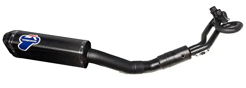 Scarico completo Termignoni omologato con collettori in acciaio inox black e terminale in carbonio per Yamaha T-Max 530 17-19