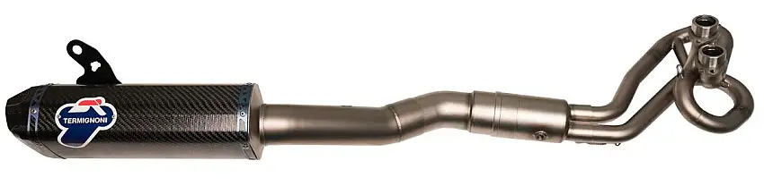 Scarico completo Termignoni omologato con collettori in acciaio inox e terminale in carbonio per Yamaha T-Max 530 17-19