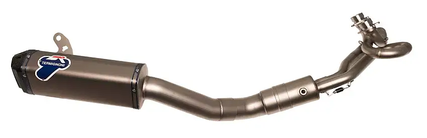 Scarico completo Termignoni omologato con collettori in acciaio inox e terminale in titanio con fondello in carbonio per Yamaha T-Max 530 17-19