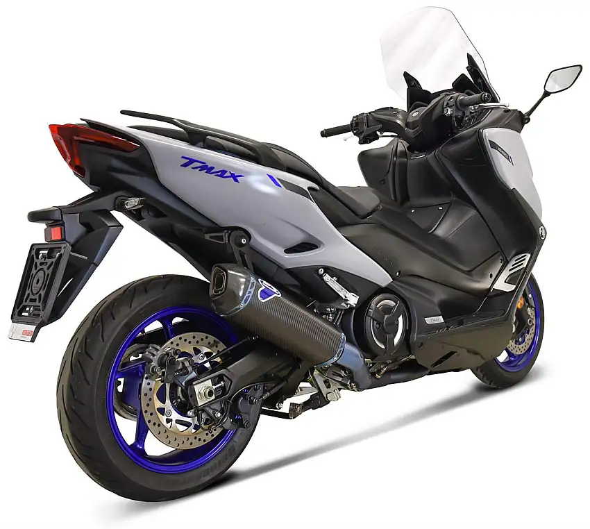 Scarico completo Termignoni non omologato con collettori in acciaio inox black e terminale in carbonio per Yamaha T-Max 560 20-21