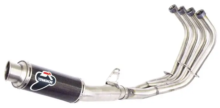 Scarico completo Termignoni omologato con collettori in acciaio inox e terminale in carbonio per Yamaha XJ6 Diversion F 10-15