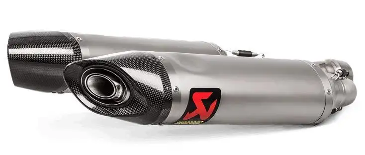 Terminale di scarico Akrapovic omologato in titanio con fondello in carbonio per Aprilia Shiver 900 17-20