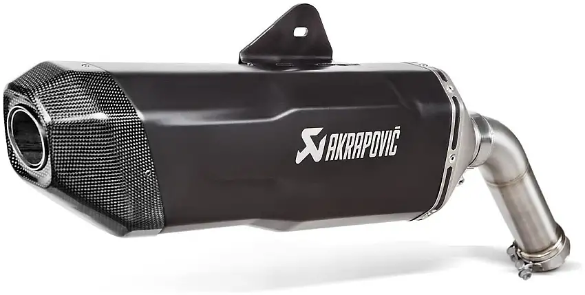 Terminale di scarico Akrapovic omologato in titanio nero con fondello in carbonio per BMW F 800 GS 24-25