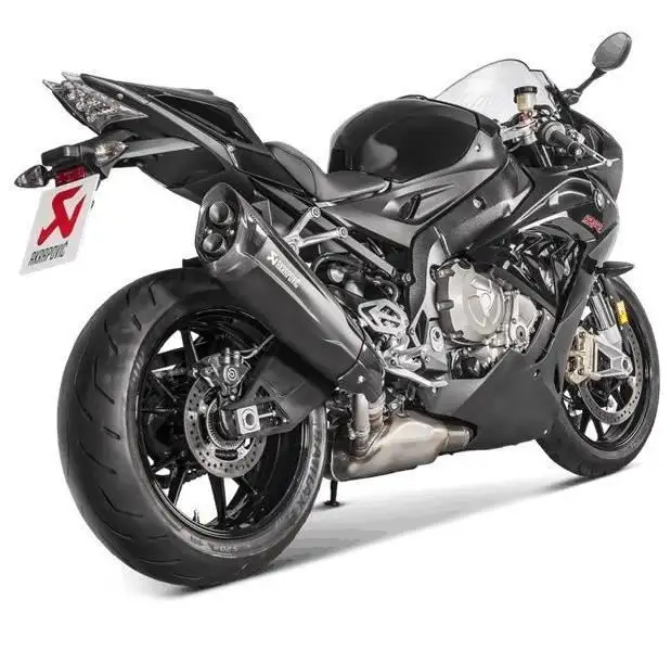 Terminale di scarico Akrapovic omologato Euro 4 in titanio foderato nero con fondello in carbonio per BMW S 1000 RR 17-18