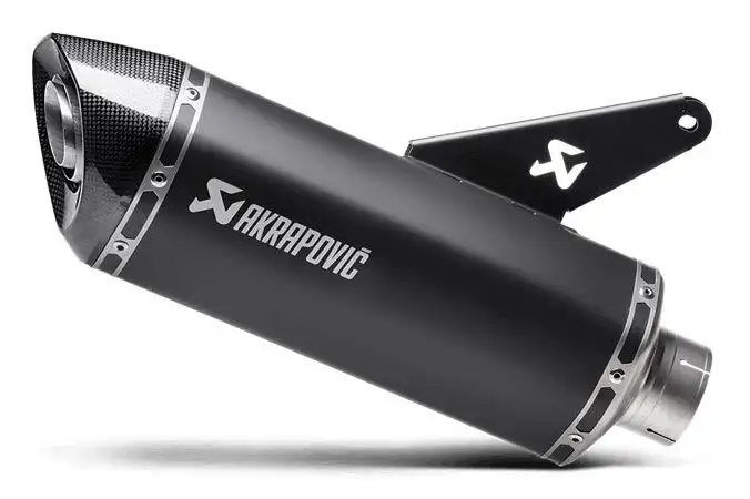 Terminale di scarico Akrapovic omologato in titanio foderato nero con fondello in carbonio per Ducati Monster 1200 14-16