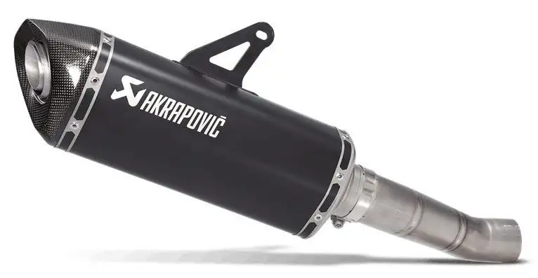 Terminale di scarico Akrapovic non omologato in titanio foderato nero con fondello in carbonio per Ducati Monster 1200 17-20