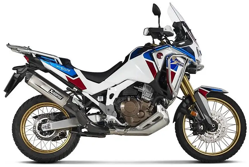 Terminale di scarico Akrapovic omologato in titanio con fondello in carbonio per Honda Africa Twin CRF 1100 L Adventure Sports 20-23