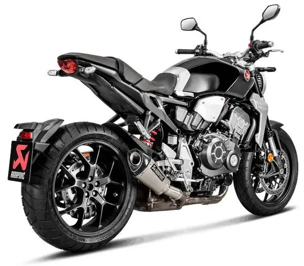 Terminale di scarico Akrapovic non omologato in titanio con fondello in carbonio per Honda CB 1000 R 18-24