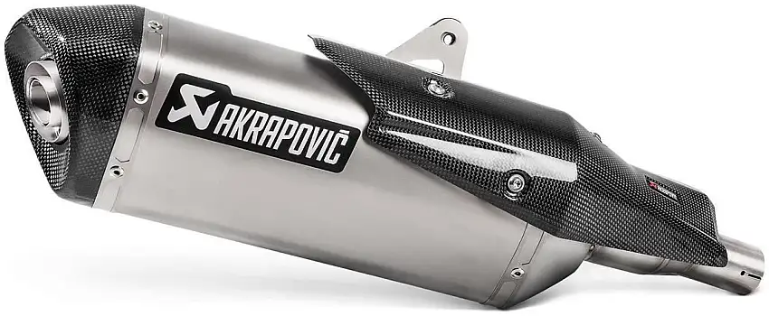 Terminale di scarico Akrapovic omologato in titanio con fondello in carbonio per Honda Forza 750 21-24