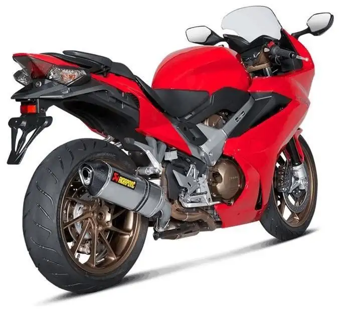 Terminale di scarico Akrapovic omologato in titanio con fondello in carbonio per Honda VFR 800 14-16