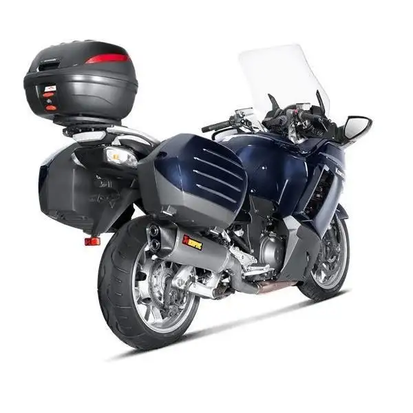 Terminale di scarico Akrapovic omologato in titanio con fondello in carbonio per Kawasaki GTR 1400 08-17