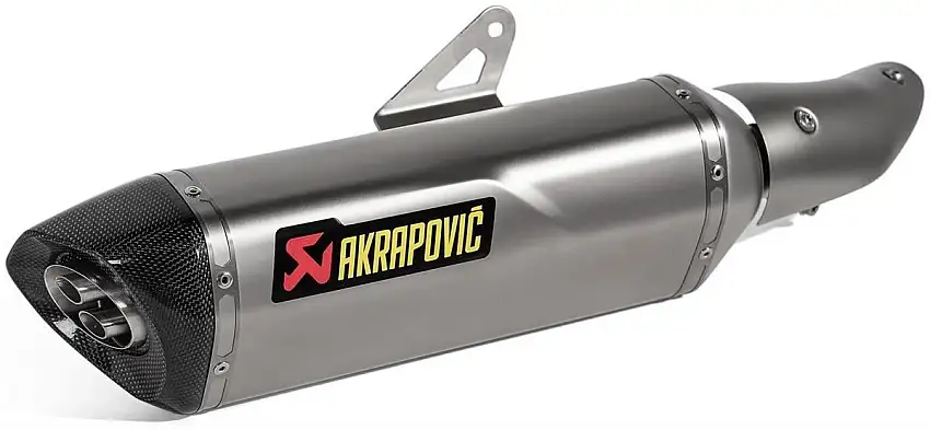 Terminale di scarico Akrapovic omologato Euro 5+ in titanio con fondello in carbonio per Kawasaki Z 500 24-25