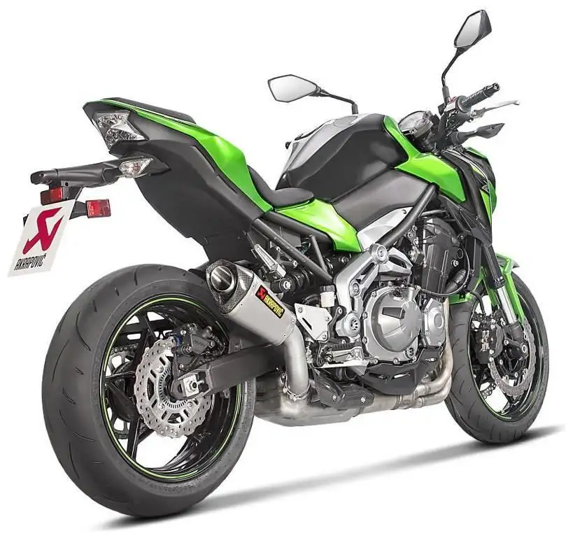 Terminale di scarico Akrapovic non omologato in titanio con fondello in carbonio per Kawasaki Z 900 A2 18-24