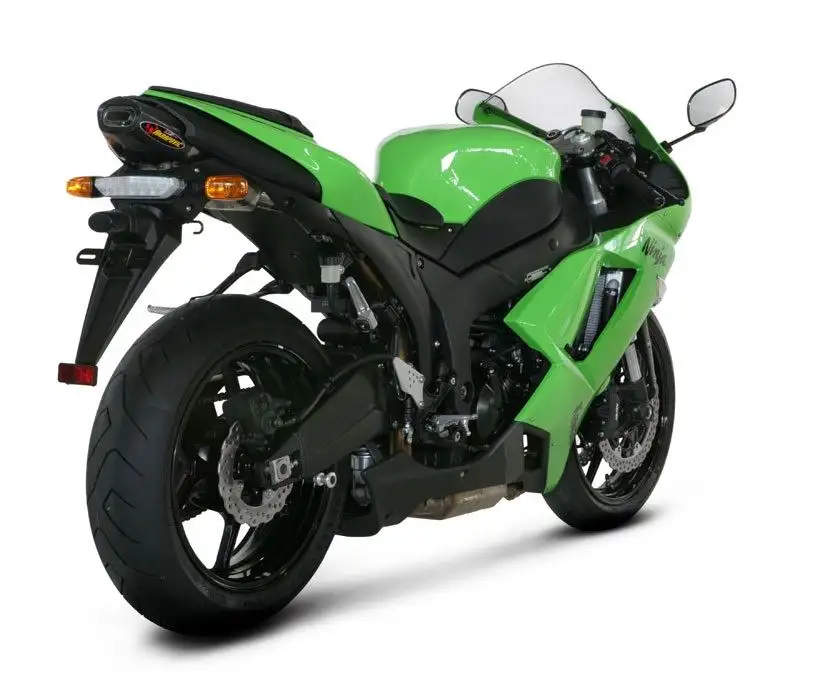 Terminale di scarico Akrapovic omologato in titanio con fondello in carbonio per Kawasaki ZX-6R 07-08