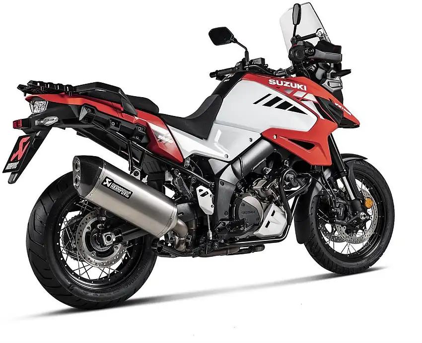 Terminale di scarico Akrapovic omologato in titanio con fondello in carbonio per Suzuki V-Strom 1050 20-24