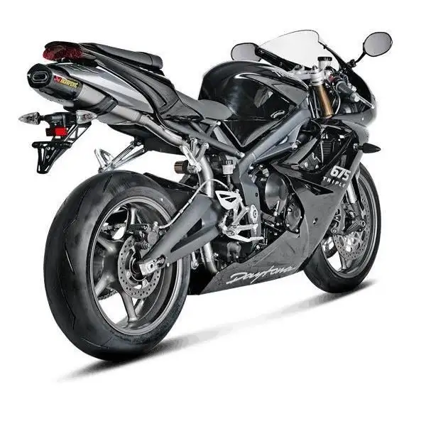 Terminale di scarico Akrapovic omologato in titanio con fondello in carbonio per Triumph Daytona 675 R 11-12