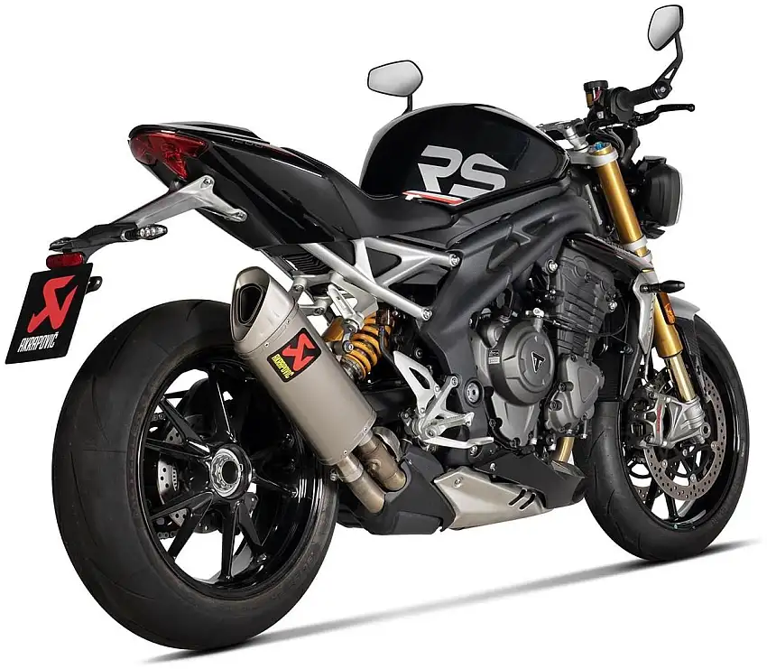 Terminale di scarico Akrapovic omologato in Titanio per Triumph Speed Triple 1200 RS 21-24