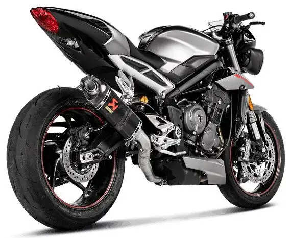 Terminale di scarico Akrapovic non omologato in carbonio per Triumph Street Triple 765 S 17-19