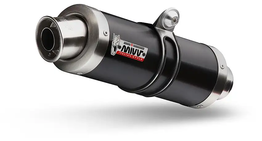 Terminale di scarico basso Mivv GP omologato inox nero per Triumph Speed Triple 1050 R 07-10