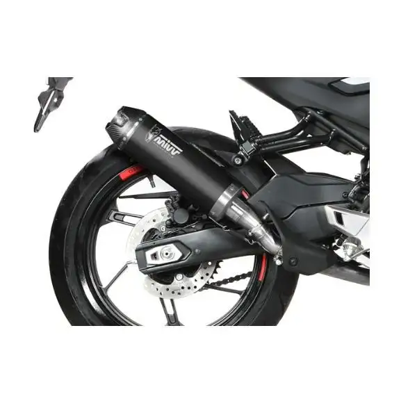 Terminale di scarico Mivv AK-1 omologato inox nero con fondello in carbonio per Honda Hornet 500 24-25