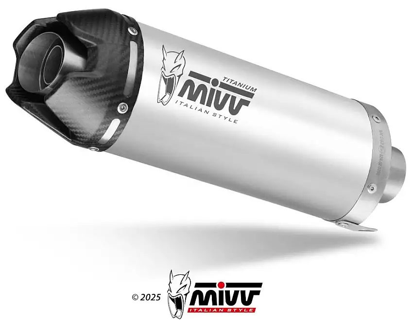 Terminale di scarico Mivv AK-1 omologato titanio con fondello in carbonio per Kawasaki Z 500 24-25