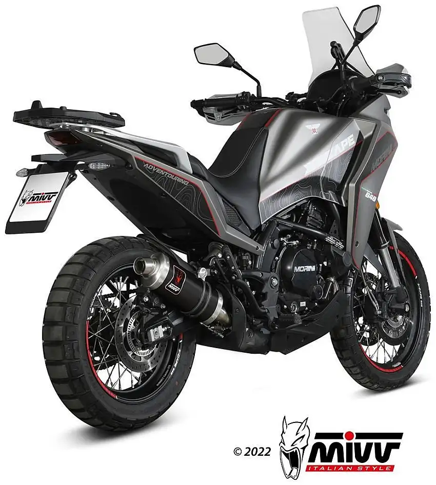 Terminale di scarico Mivv DAKAR omologato inox nero per Moto Morini X Cape 650 21-24
