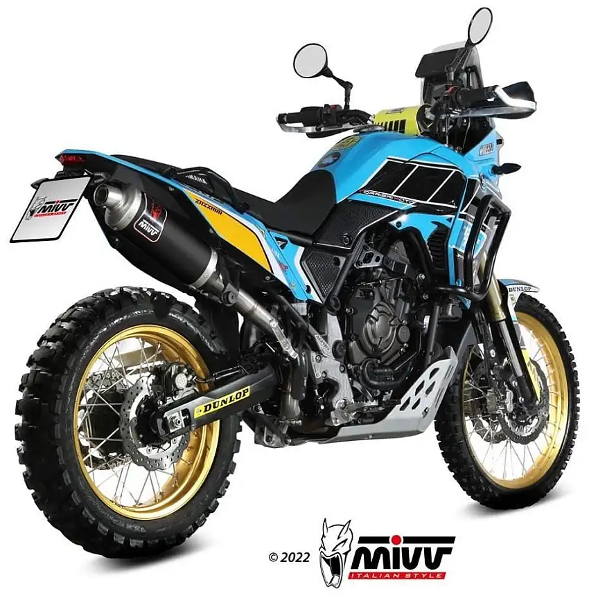 Terminale di scarico Mivv DAKAR omologato inox nero per Yamaha Ténéré 700 19-25