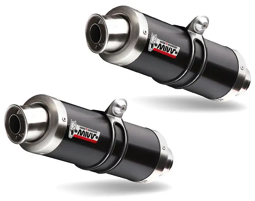 Terminali di scarico Mivv GP omologati inox nero per Ducati Monster 1100 08-10 (COPPIA)