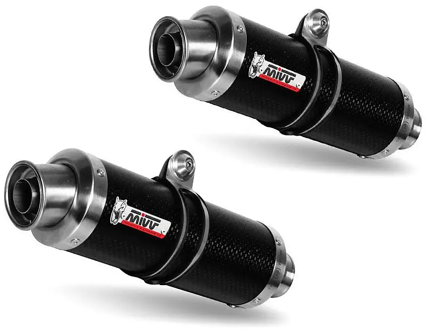 Terminali di scarico Mivv GP omologati carbonio per Ducati Monster 696 08-14 (COPPIA)