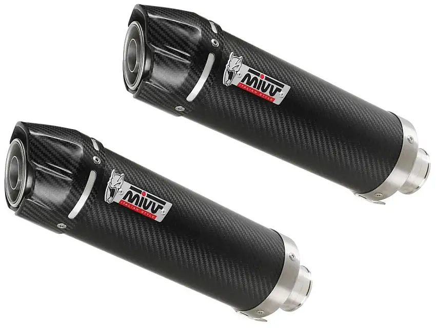 Terminali di scarico Mivv GP omologati carbonio con fondello in carbonio per Kawasaki Z 1000 03-06 (COPPIA)