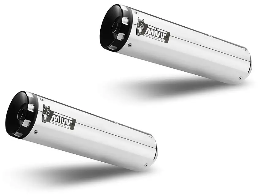 Terminali di scarico Mivv HR-1 omologati inox per Royal Enfield Super Meteor 650 23-24 (COPPIA)
