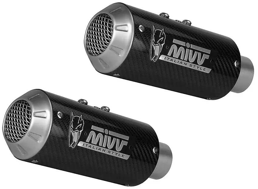 Terminali di scarico Mivv MK3 non omologati carbonio per Ducati Hypermotard 939 16-18 (COPPIA)