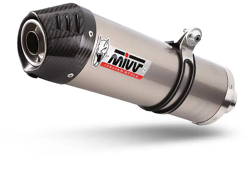 Terminale di scarico Mivv OVAL omologato titanio con fondello in carbonio per Suzuki Bandit 1250 07-16