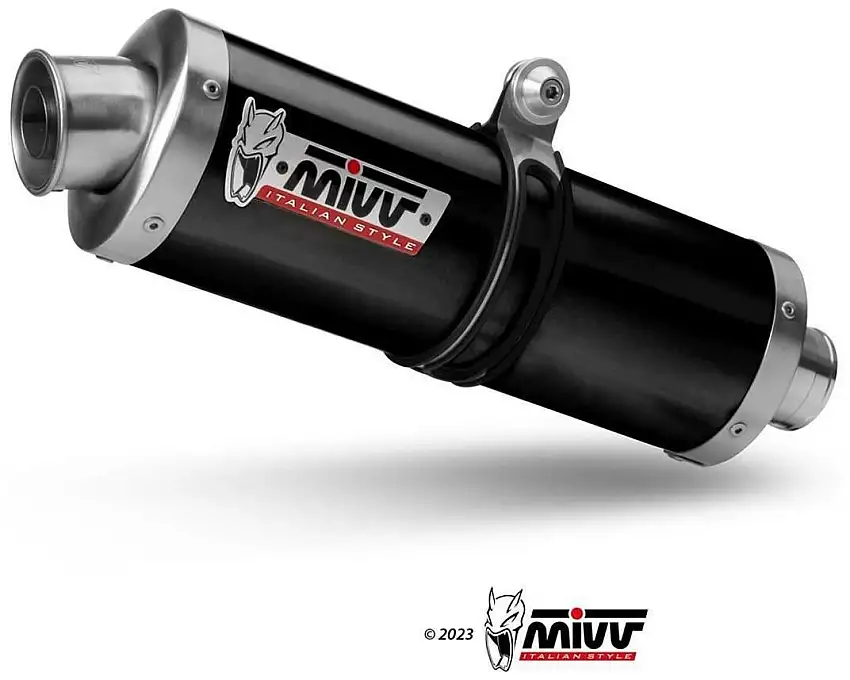 Terminale di scarico Mivv OVAL omologato Titanio nero per Yamaha Ténéré 700 19-25